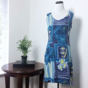 Jams World Ariel Blue tropical floral mini dress
